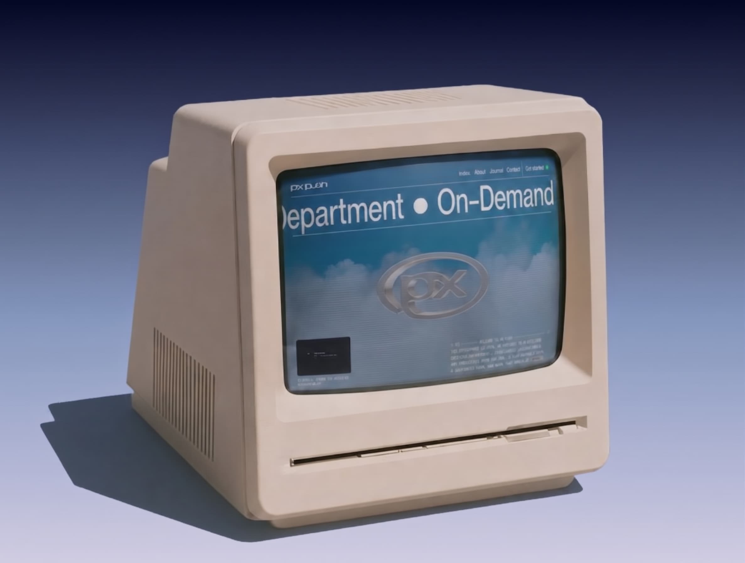 Monitor vintage con interfaz en pantalla